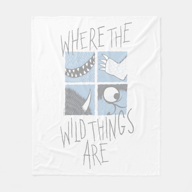 Where The Wild Things Are | Fyrkantig Grafik Fleecefilt (Framsidan)