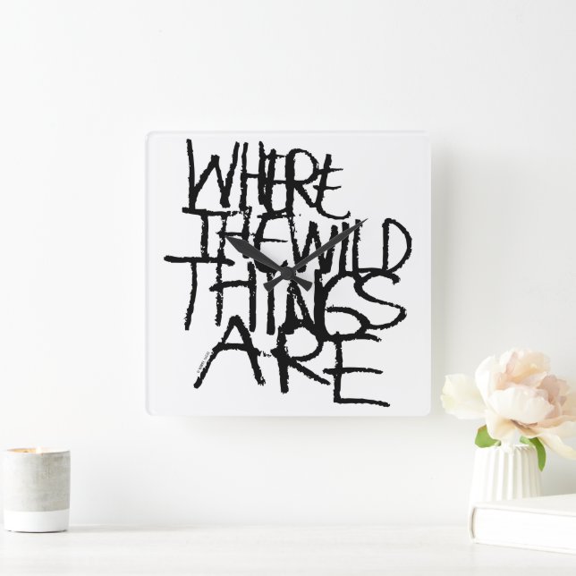 Where the Wild Things Are | Handskriven Fyrkantig Klocka (Hem)