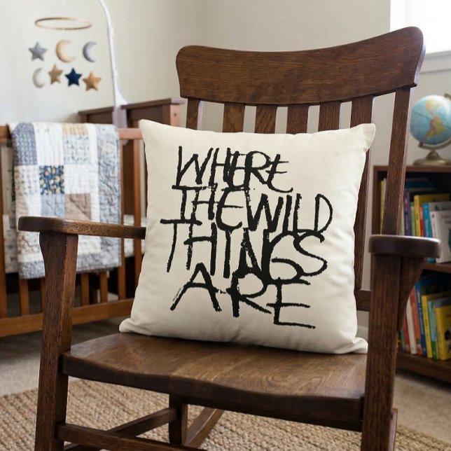 Where the Wild Things Are | Handskriven Kudde (Generated image of pillow on chair)