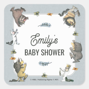 Where the Wild Things Are Karaktär Baby Shower Fyrkantigt Klistermärke