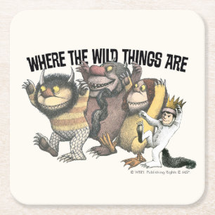 Where the Wild Things Are Karaktärer & Logo Underlägg Papper Kvadrat