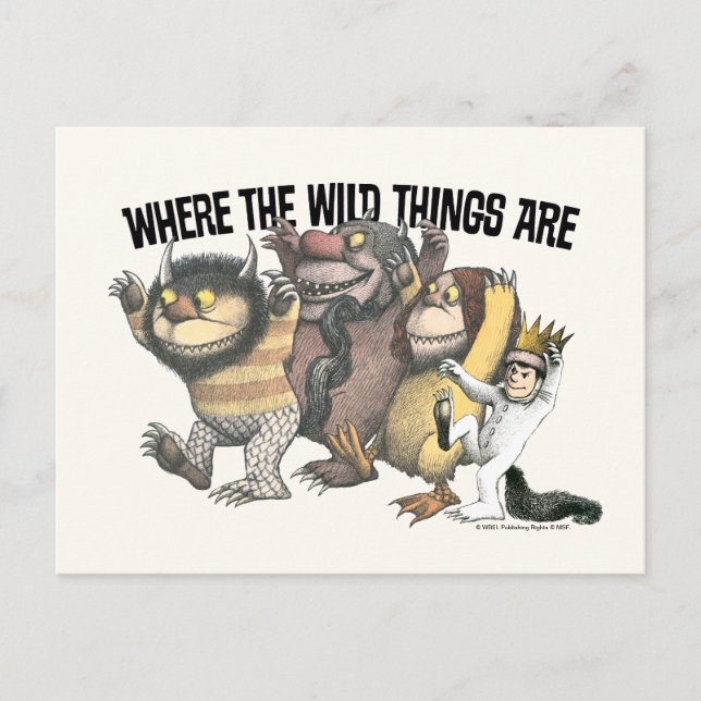 Where the Wild Things Are Karaktärer & Logo Vykort (Framsida)