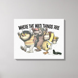 Where the Wild Things Are-karaktärer & logotyp Canvastryck