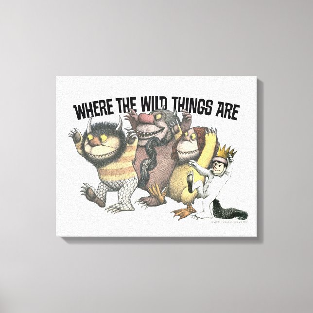 Where the Wild Things Are-karaktärer & logotyp Canvastryck (Framsida)