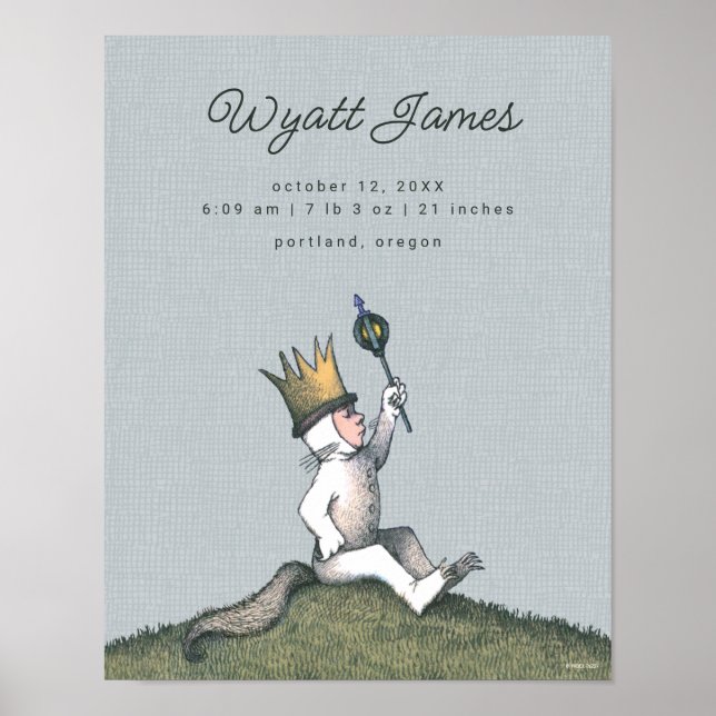 Where the Wild Things Are - Kung Max | Födelse Sta Poster (Framsidan)