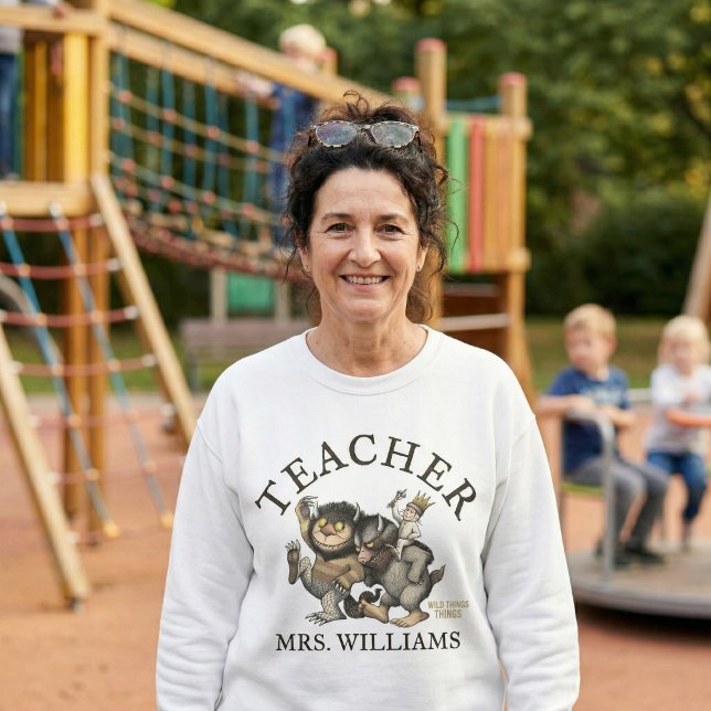 Where the Wild Things Are Lärare T Shirt (Generated image of woman wearing sweater)