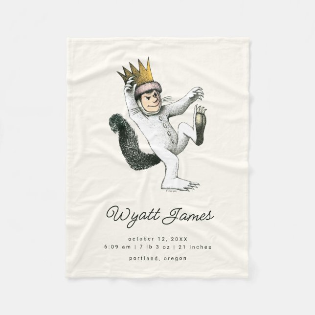 Where the Wild Things Are - Max | Födelse Statisti Fleecefilt (Framsidan)