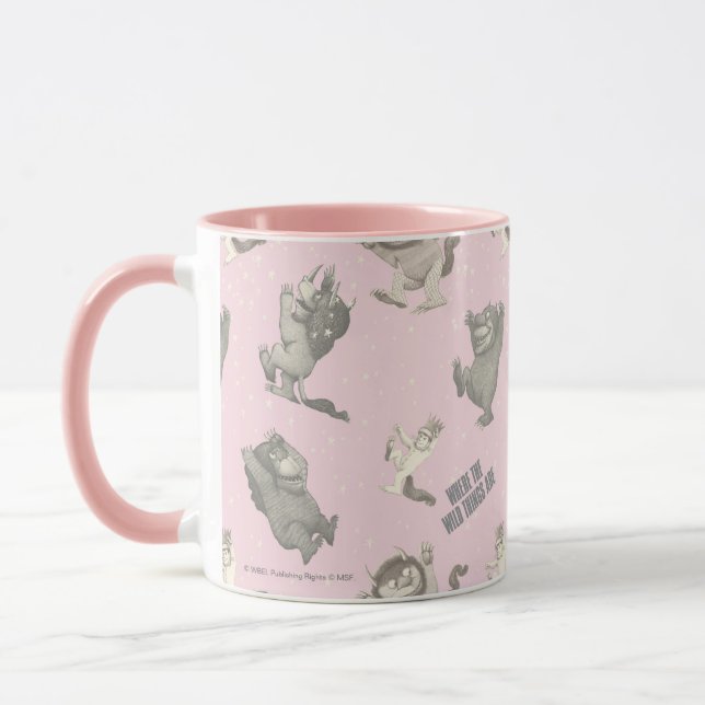 Where the Wild Things Are Pink Star Pattern Mugg (Vänster)