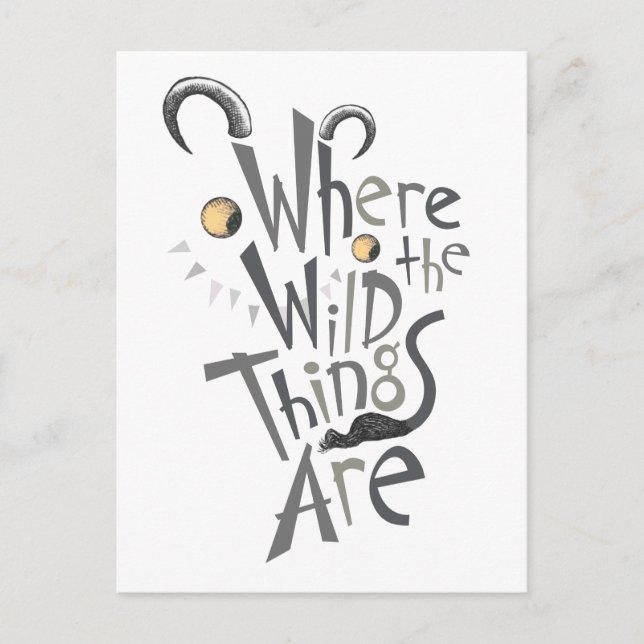 Where the Wild Things Are Quote Graphic Vykort (Framsida)