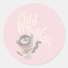 Where the Wild Things Are Quote - Pink Runt Klistermärke