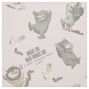 Where the Wild Things Are Rosa Stjärnmönster Tyg