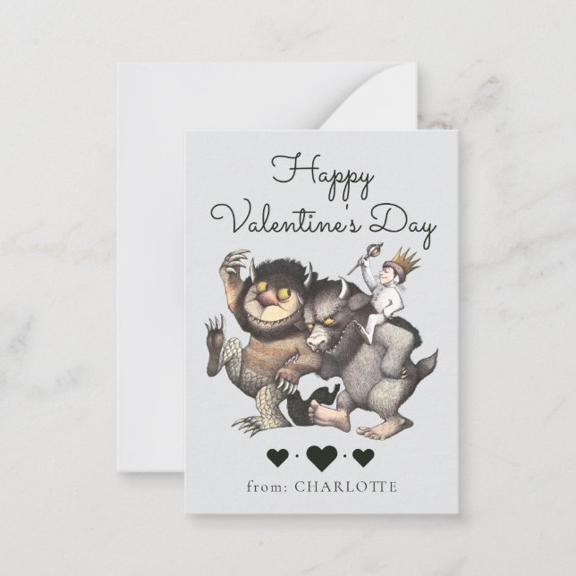 Where The Wild Things Are Valentine Photo Anteckningskort (Framsida)
