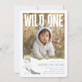 Where the Wild Things Are Wild One Photo Birthday Inbjudningar