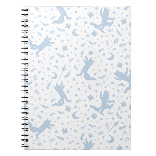 Where the Wild Things Blue Floral Anteckningsbok (Framsidan)