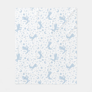 Where the Wild Things Blue Floral Fleecefilt