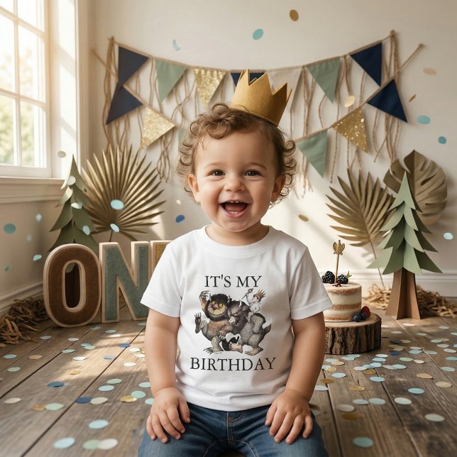 Where The Wild Things | Det är min födelsedag T Shirt (Generated image of t-shirt on baby)