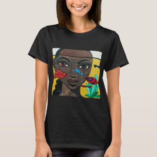 Where Thoughts Swim | Svart kvinnlig konst Afrocen T Shirt