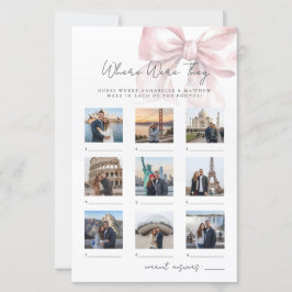 Where Were They Pink Bow Bridal Shower Game