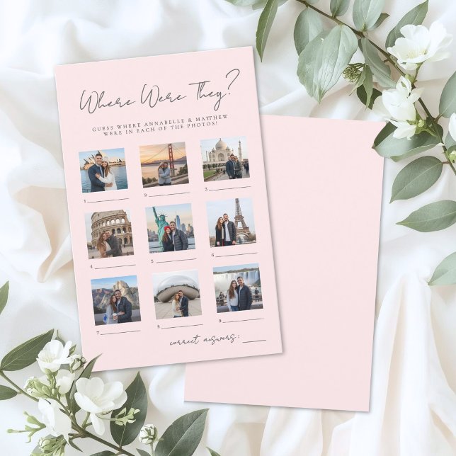 Where Were They Pink Bridal Shower Game (Where Were They Pink Bridal Shower Game)