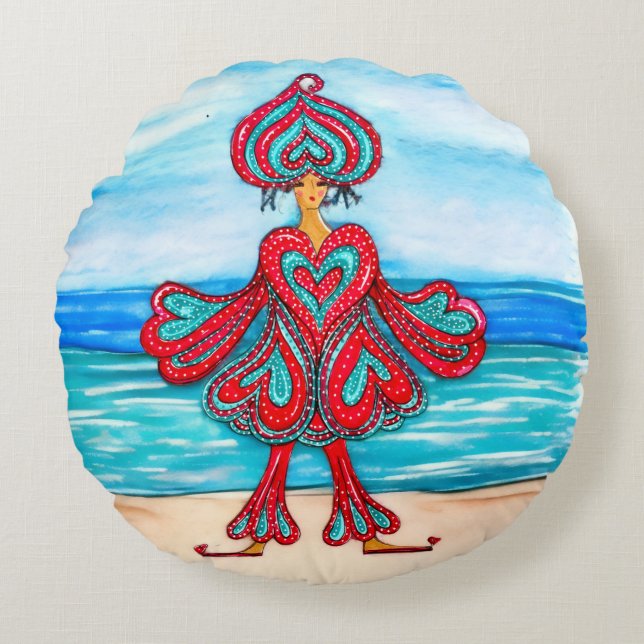 Where your Heart on your sleeve! Rund Kudde (Framsidan)