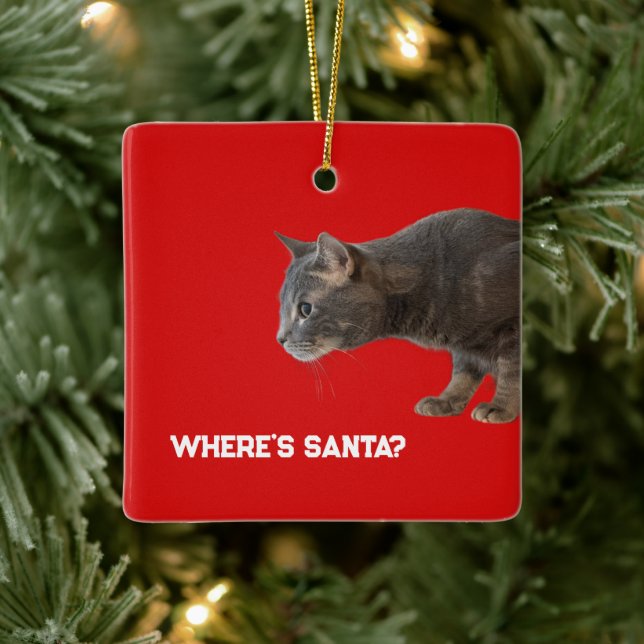 Where's Santa Cat Ornament  (Träd)