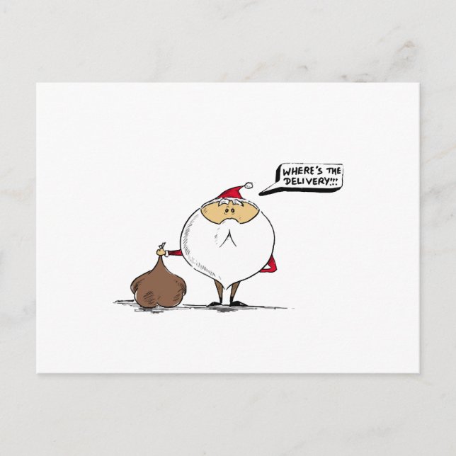 Where's the delivery Christmas Santa Helg Vykort (Framsida)