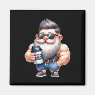 Whey Protein Gnome Pappa Funny Bodybuilding der Gr Magnet