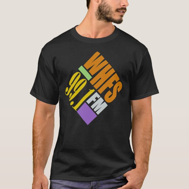 WHFS 99.1 FM Washington, DC Retro Radio Station Cl T Shirt (Framsida)