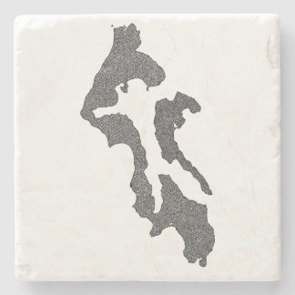 Whidbey Island Island County Map Design Stenunderlägg