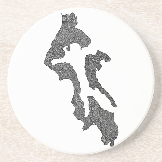 Whidbey Island Island County Map Design Underlägg (Framsidan)