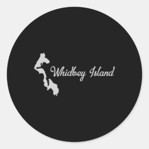 Whidbey Island med Karta Runt Klistermärke