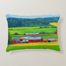 Whidbey Island Red Barn Accent Pillow
