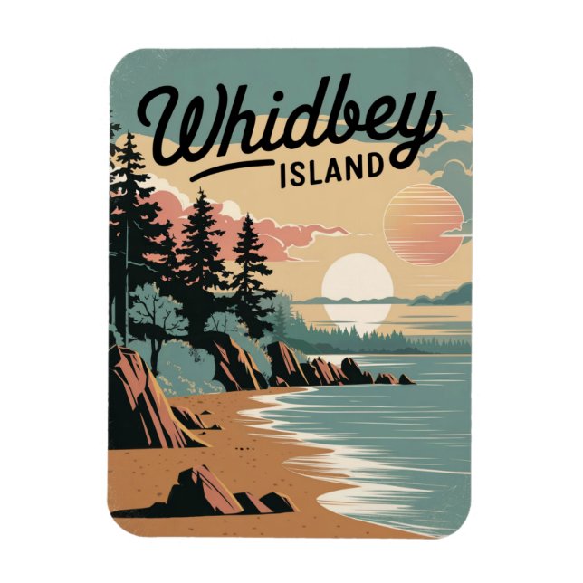 Whidbey Island Vintage Magnet (Vertikal)