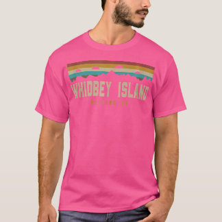 Whidbey Island Vintage Mountains Hiking Washington T Shirt