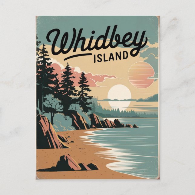 Whidbey Island Vintage Vykort (Framsida)