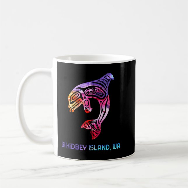 Whidbey Island Washington Native American Orca Kil Kaffemugg (Vänster)