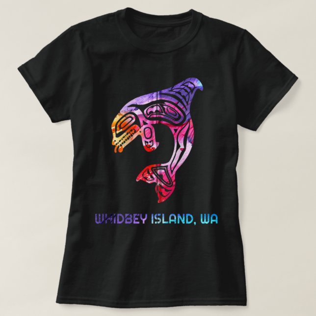 Whidbey Island Washington Native American Orca Kil T Shirt (Design framsida)