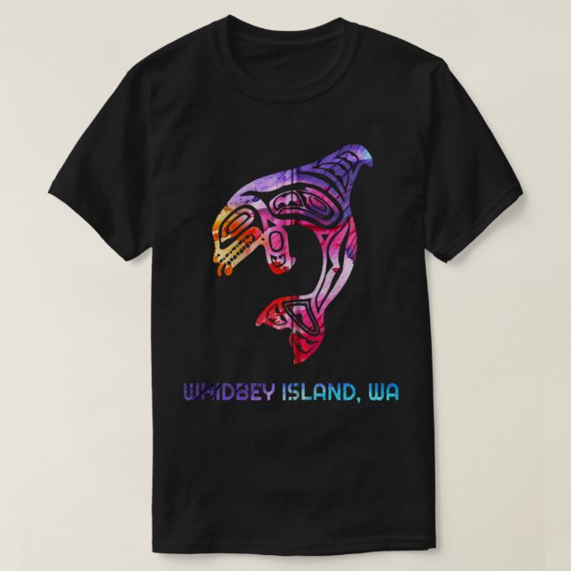 Whidbey Island Washington Native American Orca Kil T Shirt (Design framsida)
