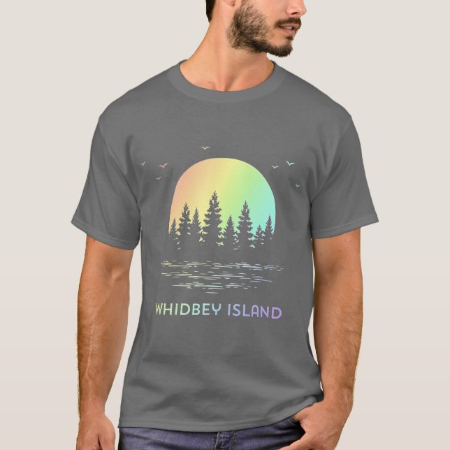 Whidbey Island Washington Sunset Design Natature T Shirt (Framsida)