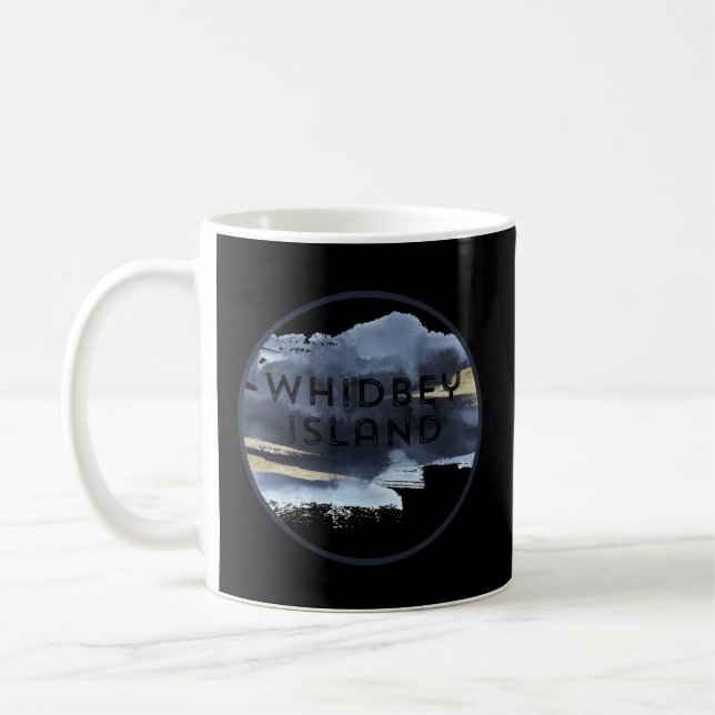Whidbey Island Washington Watercolor Kaffemugg (Vänster)
