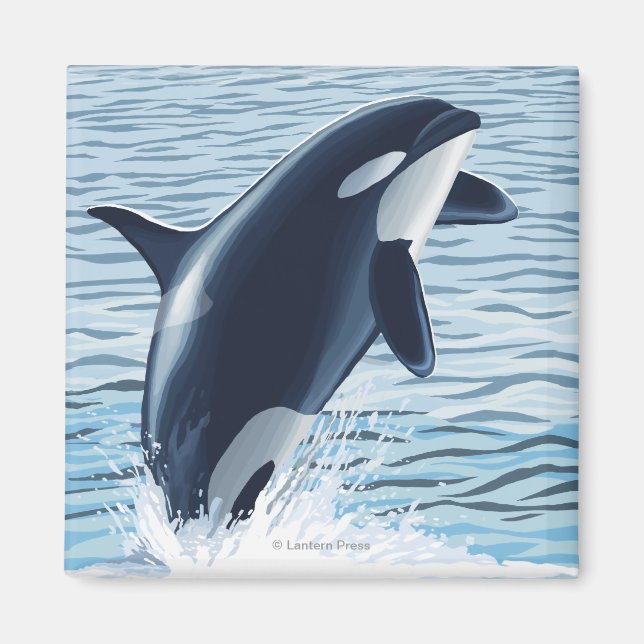 Whidbey Island, WashingtonOrca Jumping Magnet (Framsidan)