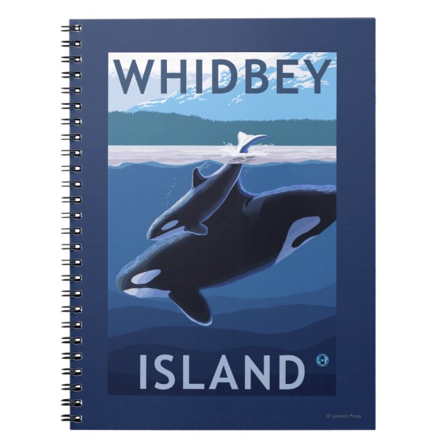 Whidbey Island, WashingtonOrca och Calf Anteckningsbok (Framsidan)