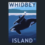 Whidbey Island, WashingtonOrca och Calf Poster<br><div class="desc">Whidbey Island,  Washington - Orca och Calf - LP Original Poster - skapades 2008. Bilden visar scener från Whidbey Island,  WA.</div>