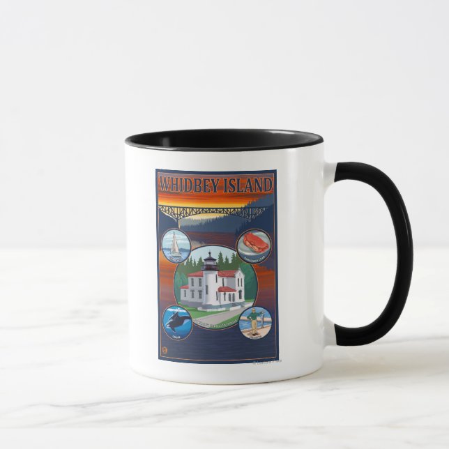 Whidbey Island, WashingtonScenia Travel Poster Mugg (Höger)