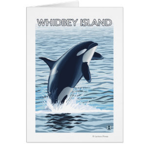 Whidbey ö, WashingtonOrca banhoppning Hälsningskort