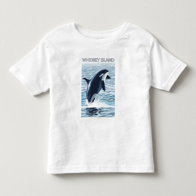 Whidbey ö, WashingtonOrca banhoppning T-shirt (Framsida)