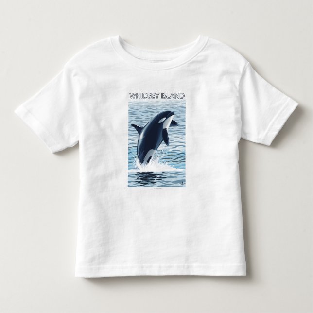 Whidbey ö, WashingtonOrca banhoppning Tee (Framsida)