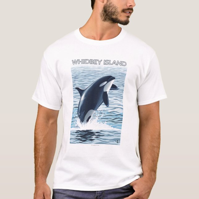 Whidbey ö, WashingtonOrca banhoppning Tee Shirt (Framsida)