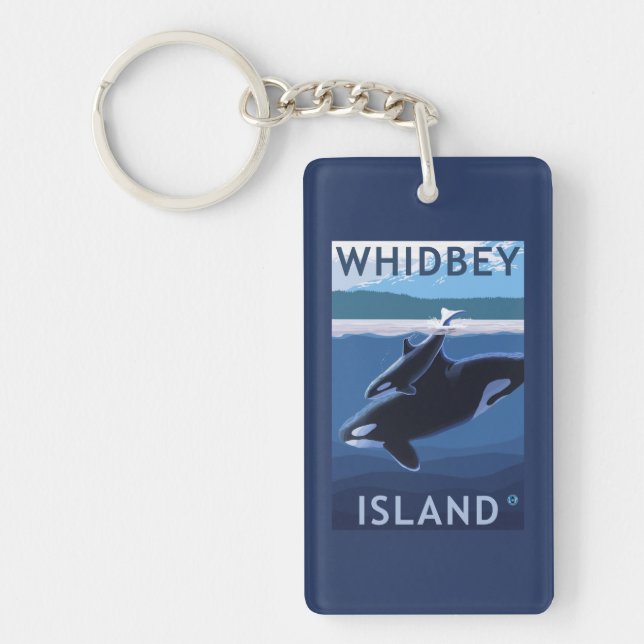 Whidbey ö, WashingtonOrca och kalv (Framsidan)