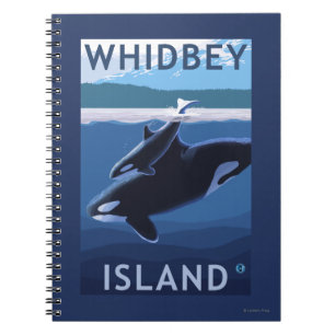 Whidbey ö, WashingtonOrca och kalv Anteckningsbok